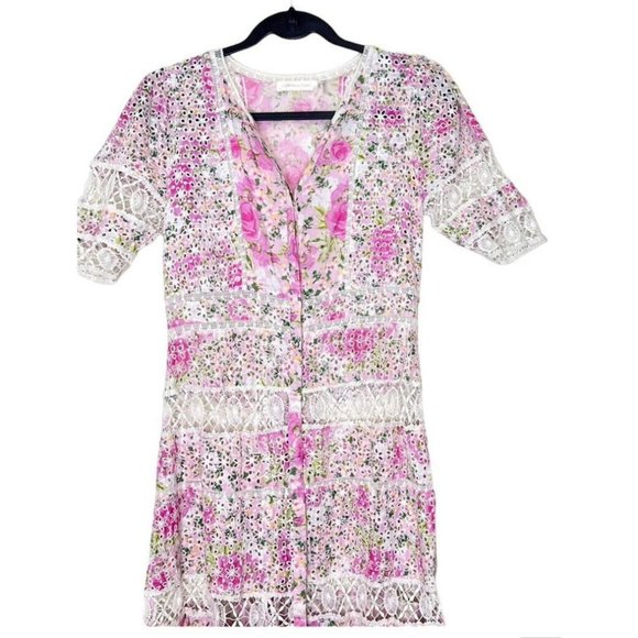 Love Shack Fancy Carmie Victorian Maxi Dress Floral Lace Size 6 - Picture 7 of 10